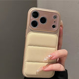 Armor Bumper Large Window Down Jacket Phone Case For iPhone