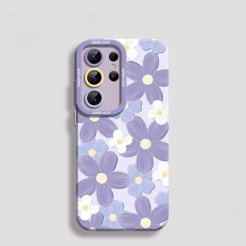 Flower Liquid Silicone Shockproof Phone Case For Samsung