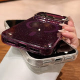 Bling Glitter Camera Protection Stand Holder Clear Case For iPhone