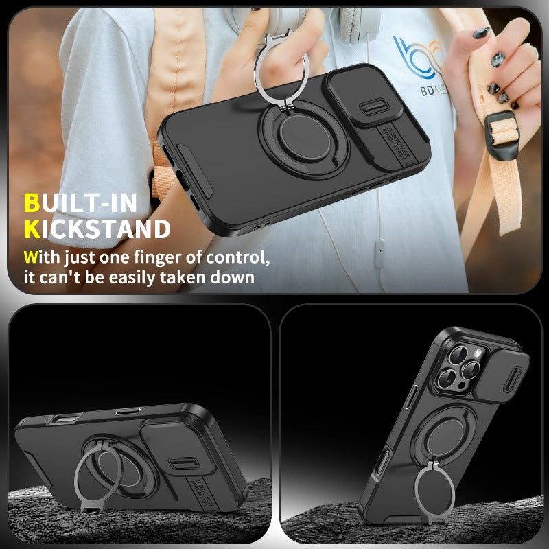 Heavy-duty Rugged Magnetic Ring Stand Case For iPhone