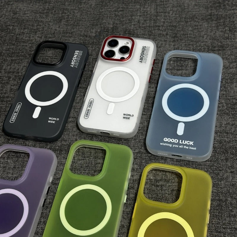 Simple Bright Color Magnetic Phone Case For iPhone