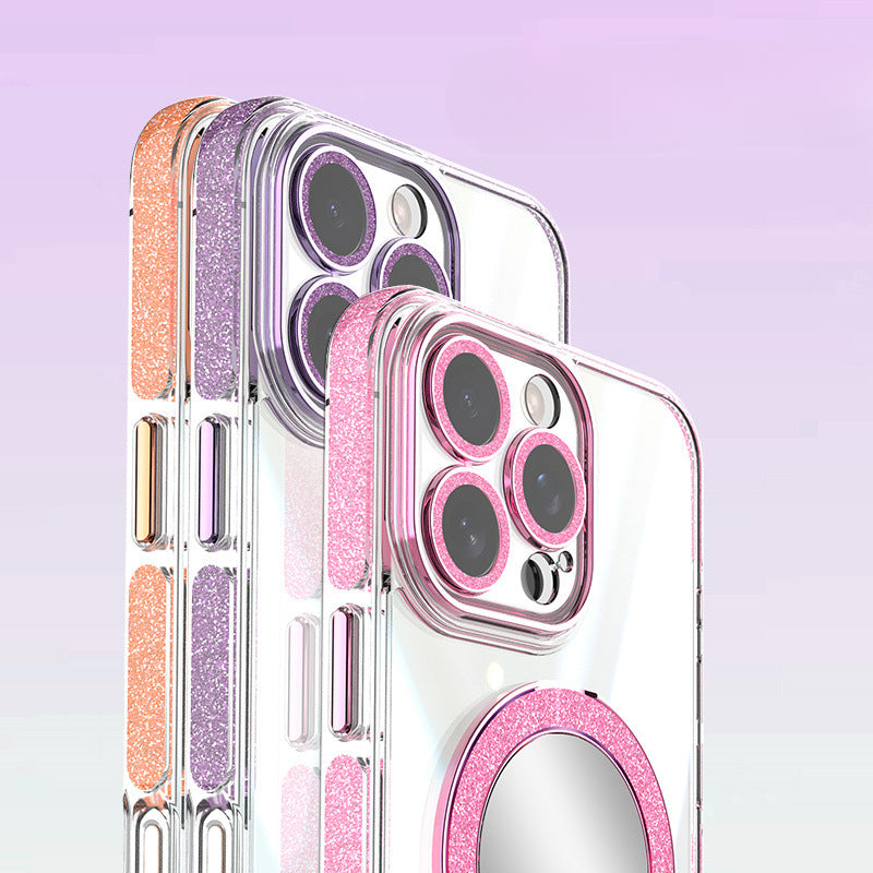 Glitter Mirror Stand Phone Case For iPhone