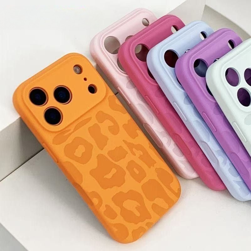 Leopard Print Liquid Silicone Phone Case For iPhone
