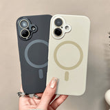 Solid Color Liquid Silicone Magnetic Phone Case For iPhone