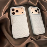 Leather Embossed Heart Phone Case For iPhone