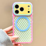 Color-blocked Polka Dot Magnetic Phone Case For iPhone