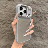 Skin-feel Magnetic Lens Holder Phone Case for iPhone