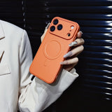 Fine Hole Lens Anti-collision Magnetic Phone Case For iPhone