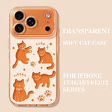 Hollow-out Transparent Soft Cat and Dog Phone Case For iPhone