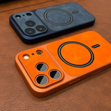 Artificial Leather Matte Magnetic Phone Case For iPhone