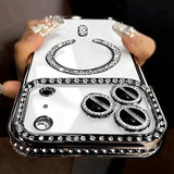 High-grade Bling Diamond Lens Glitter Magnetic Case For iPhone