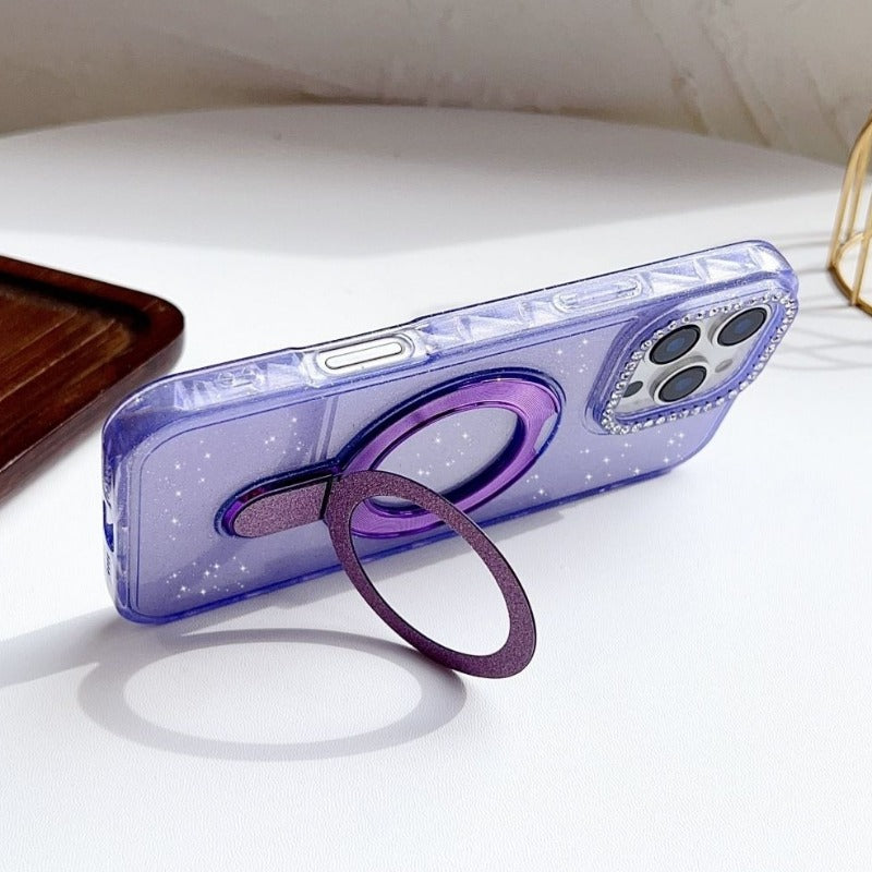 Shiny Magnetic Stand Phone Case For iPhone