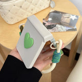 Matte Candy Color Collision Wrist Strap Case For Samsung Z Flip 8 7 6 5 4 3