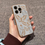 Hollow Butterfly Lens Flat Phone Case For iPhone