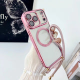 Crossbody Lanyard Strap Plating Magnetic Case For iPhone