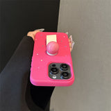 Pink Polka Dot Ring Buckle Phone Case For iPhone