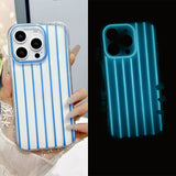 Luminous Vertical Stripe Transparent Jelly Soft Phone Case For iPhone