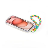 Custodia con cordino Jelly Bean tridimensionale a forma di onda curva per iPhone