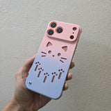 Cat-shaped Cutout Frameless Phone Case For iPhone
