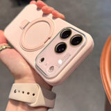 Premium Silicone Stand Magnetic Phone Case  for iPhone