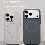 Minimalist Magnetic Phone Case with Metal Buttons For iPhone
