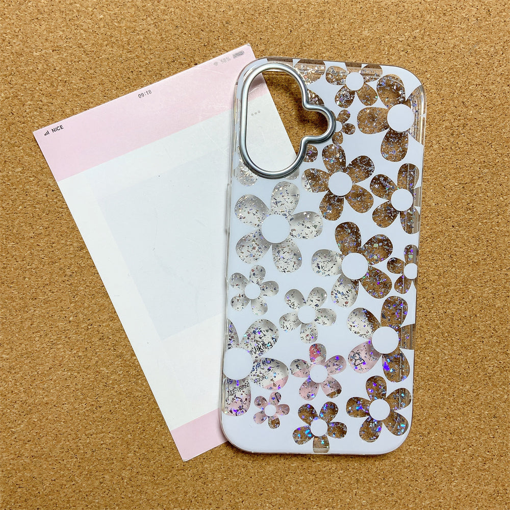 Hollow Glitter Flower Phone Case For iPhone