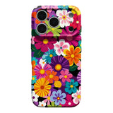 Colorful Retro Floral Pattern Hard PC Phone Case For iPhone