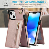 Crossbody Zipper Cards Solt Wallet Leather Case For iPhone