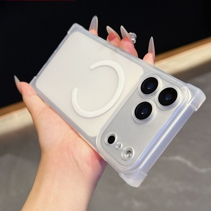 Frosted Magnetic Four-corner Shockproof Phone Case For iPhone