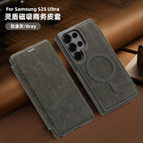 Flip Magnetic Leather Phone Case For Samsung