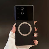 Color-blocked Frosted Premium Lens Film Magnetic Phone Case  for  Samsung