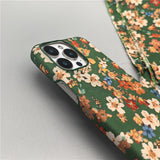 Large Flower Fabric Hard Phone Case For iPhone