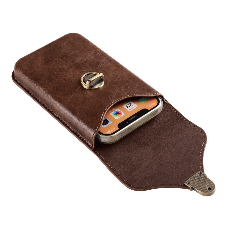 Vertical Flip Phone Belt Bag Leather Phone Case For iPhone
