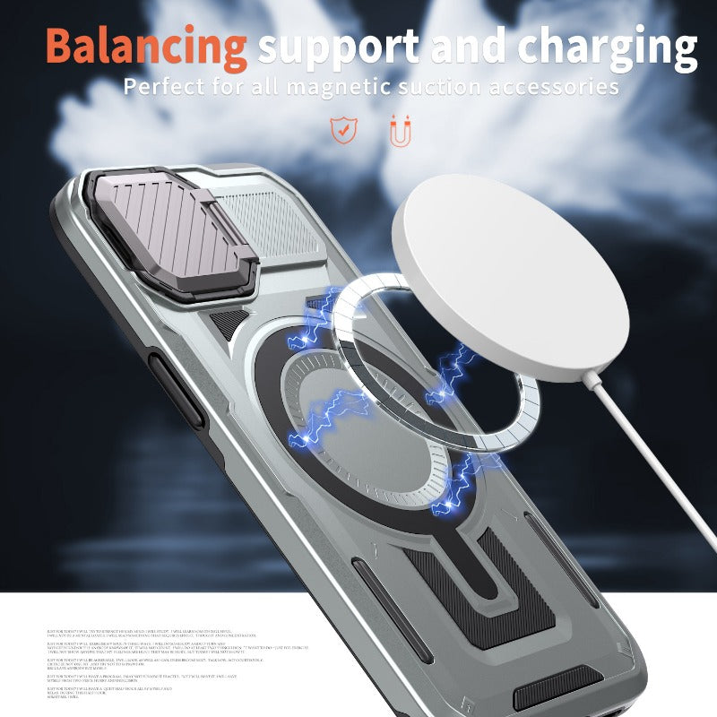 Lens Cover Bracket Anti-fall Magnetic Mobile Phone Case For iPhone