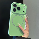 Frosted Large Window Magnetic Phone Case For iPhone