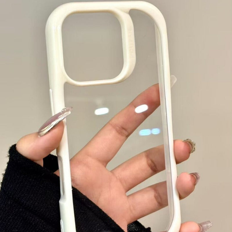 Solid Color Frame Double Layer Phone Case For iPhone