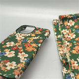 Large Flower Fabric Hard Phone Case For iPhone
