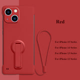 Hard Back With Long Holder Stand Lanyard Phone Case For iPhone