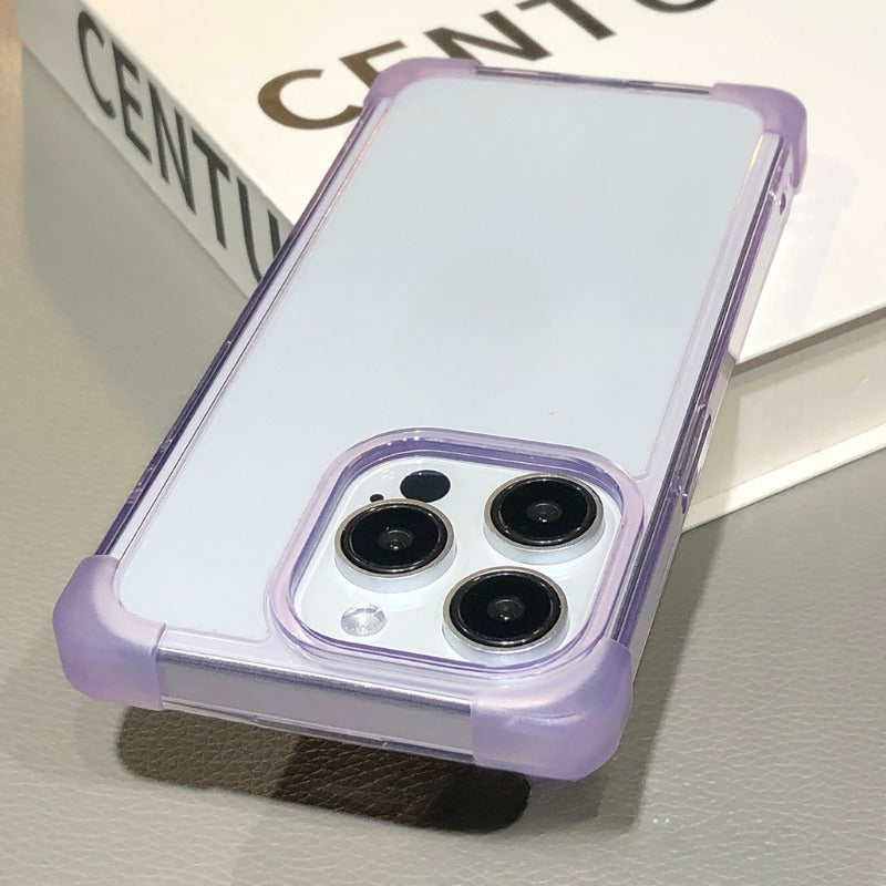 Straight Edge Airbag Transparent Phone Case For iPhone