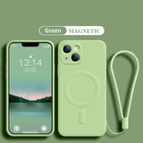 Custodia di ricarica wireless magnetica Magsafe in silicone per iPhone 