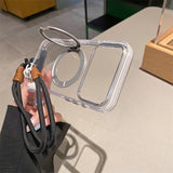 Magnetic Stand Transparent Phone Case For iPhone