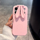 Foldable Bunny Ear Silicone Phone Case For iPhone