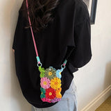 Flower Woven Phone Bag