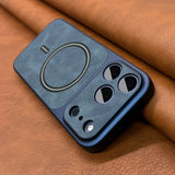 Artificial Leather Matte Magnetic Phone Case For iPhone