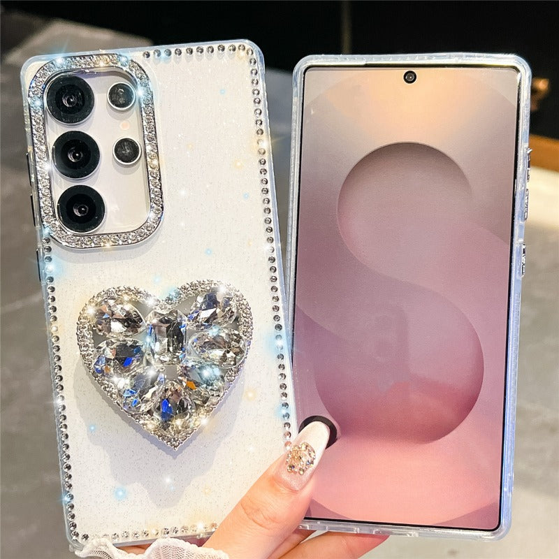 Glitter Heart Phone Case For Samsung
