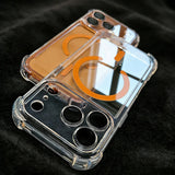 Acrylic Transparency Shockproof Plating Magnetic Case For iPhone