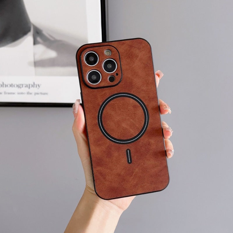 Leather Texture Magnetic Phone Case For iPhone