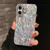 3D Water Ripple Glitter Ultra Thin Frameless  Case For iPhone