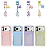 Solid Color Pocket Slippers Silicone Phone Case For iPhone