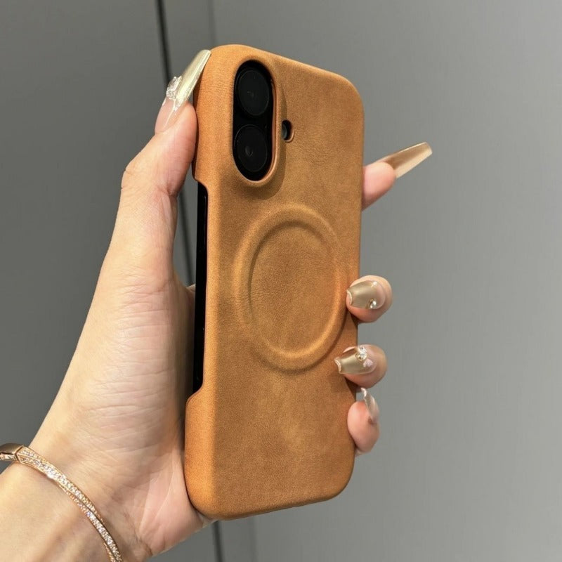 Magnetic Lamb Leather Borderless Phone Case For iPhone